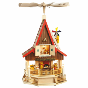 Weihnachtspyramide Bärenhaus, elektrisch beleuchtet