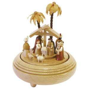 Spieldose Christi Geburt natur.