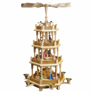 Weihnachtspyramide Christi Geburt, 3 Etagen, Farbige Figuren