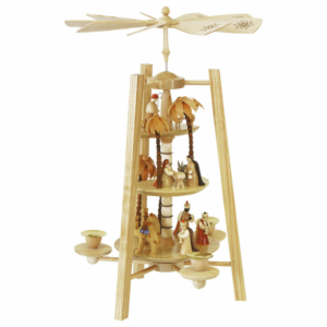 Weihnachtspyramide Christi Geburt 3-stöckig, natur