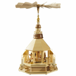 Weihnachtspyramide Kirche hell, Christi Geburt