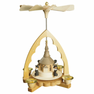 Weihnachtspyramide Seiffener Kirche mit Kurrende